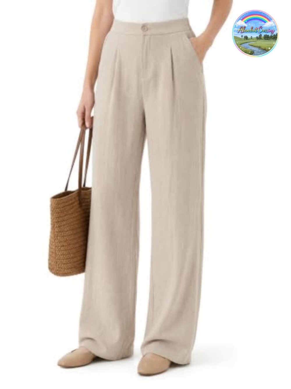 Tall Linen Pants Women 5'8+ Wide Leg Palazzo Dress Pants Work Summer